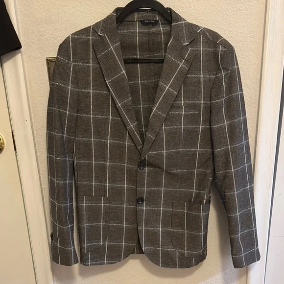 Classic Grey Checkered Blazer Made In Italy