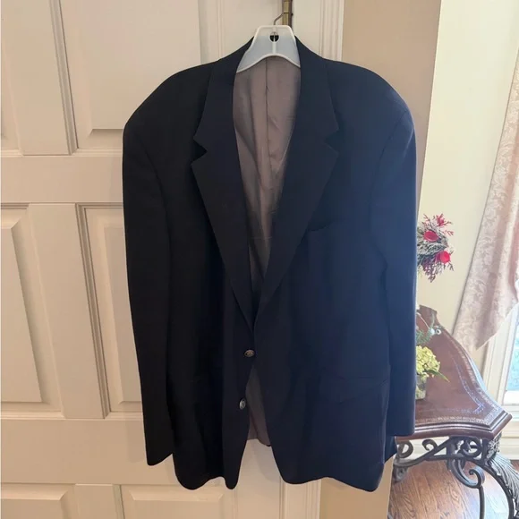 Men's Dark Navy Blazer/ SPORTS COAT  Bill Blass 46L