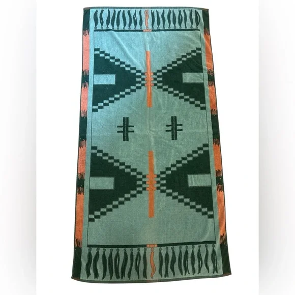 Vintage Southwest Royal Terry Towel in Turquoise and Orange