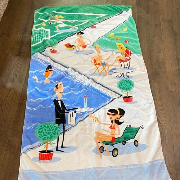 Vibrant Palm Springs - Shag Beach Towel Josh Eagle design