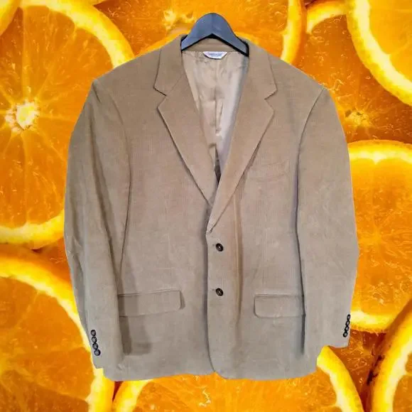 Joseph & Feiss‎ Tan Corduroy Blazer Size 44 Long