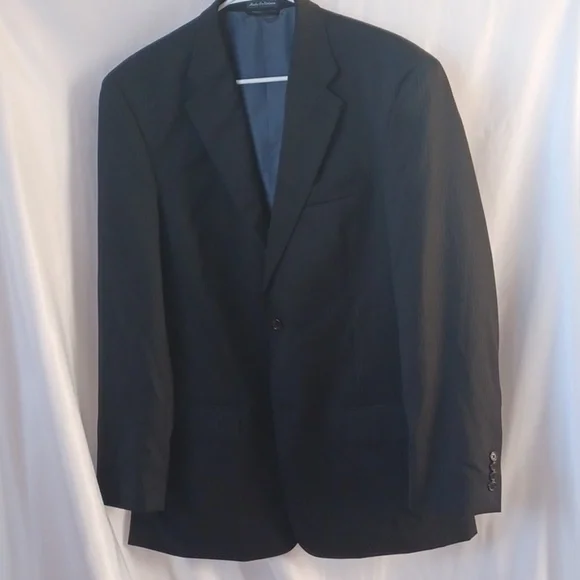 Pierre Cardin Blazer Wool  40L Black with Blue stripe