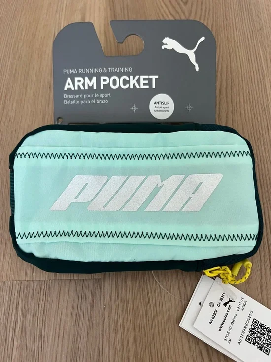 Puma Mint Green and Black Arm Pocket with Yellow Pull