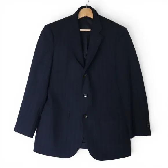 J. Crew Men's 40R Wool Sport Coat Blazer Blue Unstructured Half Lined SAMPLE