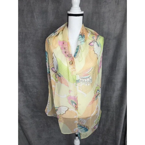 Butterfly Rectangle‎ Scarf Polyester Jones New York 14x68 Feminine