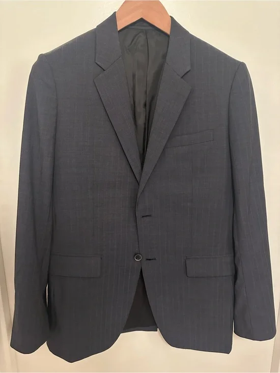 Theory 38R 100% Wool Navy Striped Sport Coat Blazer
