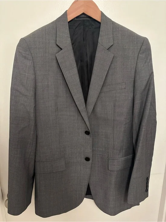Theory 38R 100% Wool Light Grey Sport Coat Blazer