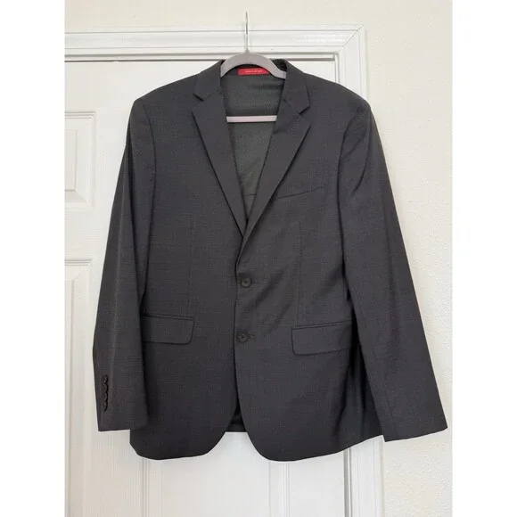 Kenneth Cole Awearness Blazer 40 Regular Dark Grey Wool Blend