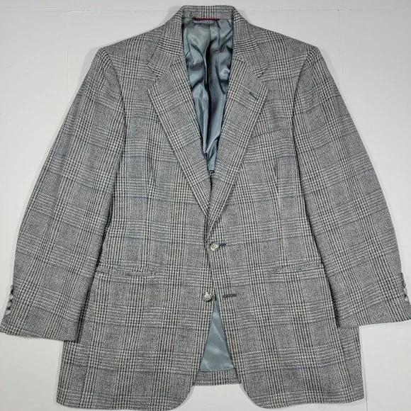 Hart Schaffner Marx Famous Barr‎ Vintage Sport Coat - Gray Blue - about 45R