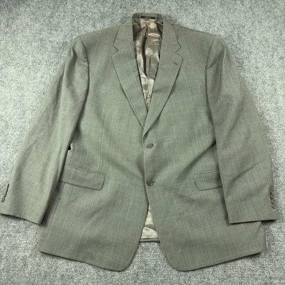 Hart Schaffner Marx Blazer Mens 48 Grey Plaid Nordstrom Two Button Suit Jacket