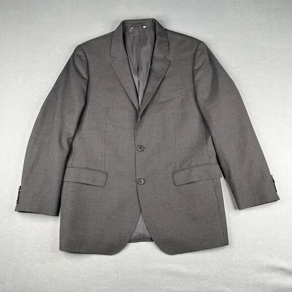 Hugo Boss Suit Jacket 42R Gray Lanificio Tesse Biella Single Brested 2 Button
