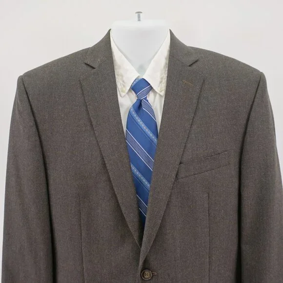 Calvin Klein Brown Black Soft Wool Star Check 2 Button 40S Tagged 40R Sport Coat