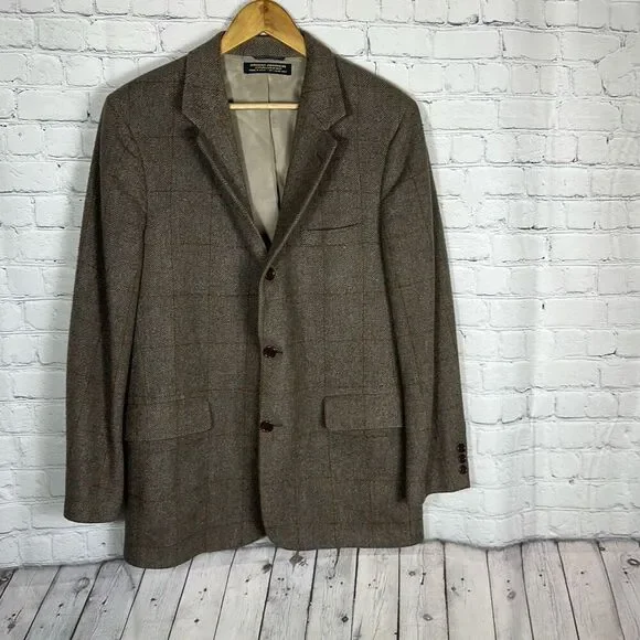 Brooks Brothers Camel Hair Blazer‎ Sport Coat Made in USA Chevron