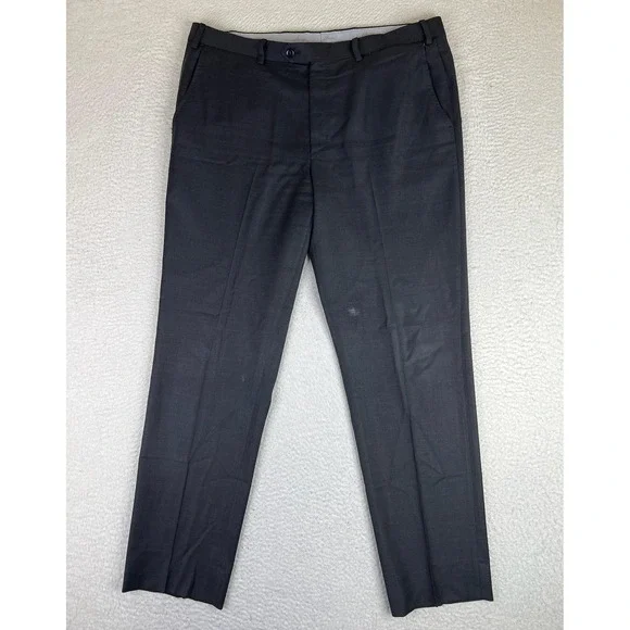 Brioni Dress Pants Mens 38x32 Gray Wool Blend Lined Regular Fit Italy READ