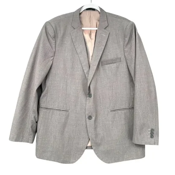 Hockerty Grey Bespoke Custom 2 Button Notched Lapel Blazer Jacket Mens 46‎