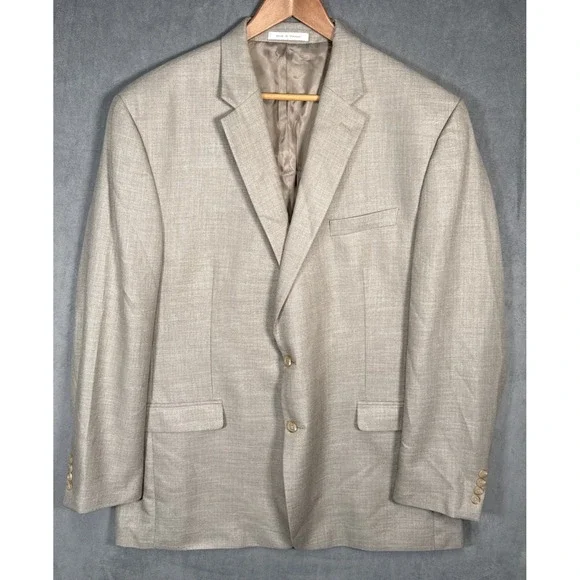 Lauren Ralph Lauren 50L Hopsack Sport Coat Blazer Tan Beige 2 Button Textured