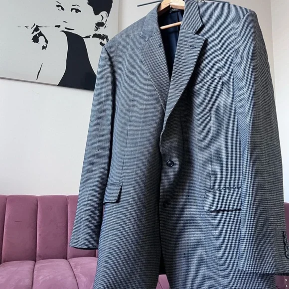 Men’s Jos. A. Bank‎ Tweed Silk Wool Blazer Sport Coat 48L Classic Tailored