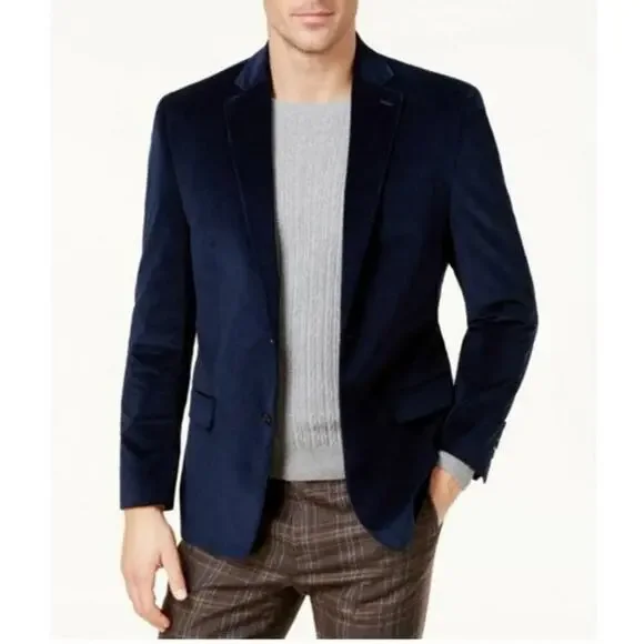 Lauren Ralph Lauren Classic Fit UltraFlex Fine Corduroy Sport Coat Navy Size 46L