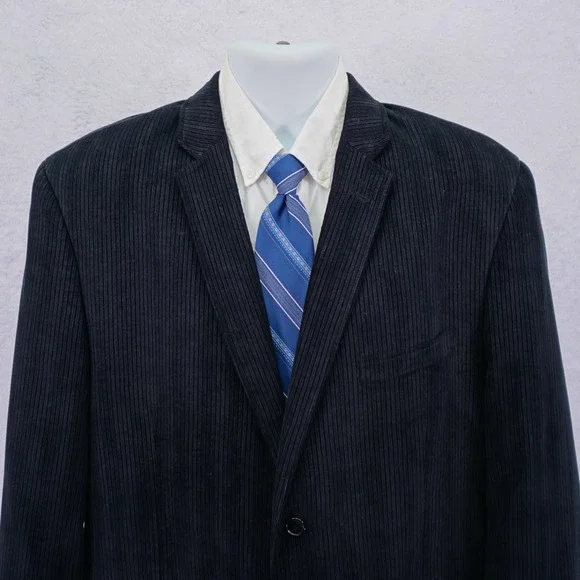 JF‎ Ferrar Corduroy Suede Black Cotton 2 Button Blazer 44L