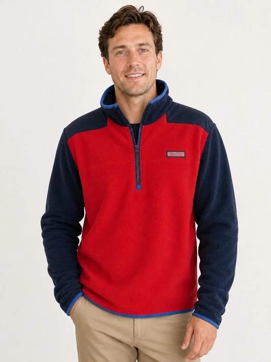 Vineyard Vines Costal Men's 1/4 Zip Pullover Jacket Nautical‎ Size Large