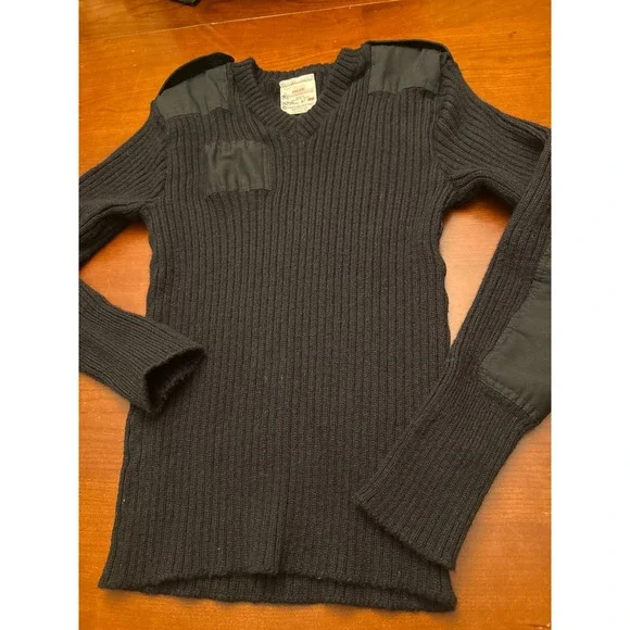 Brigade Quartermasters sweater men's 42 Woolly Pully black wool commando vintage