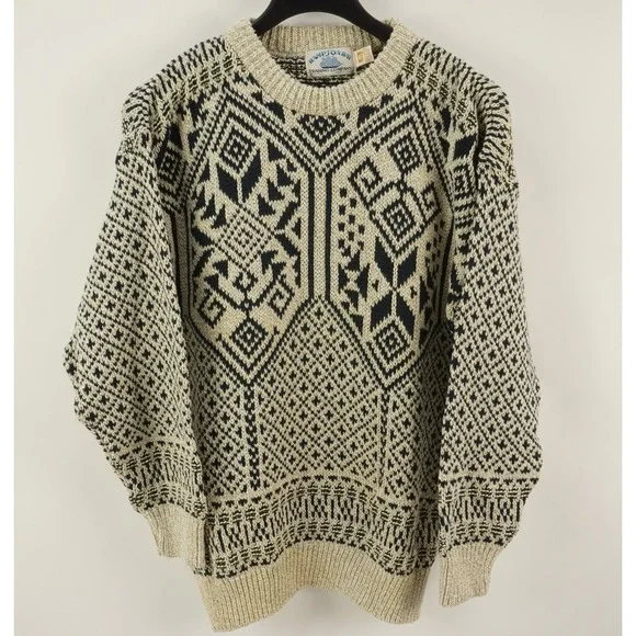Vintage Hampton Bay Trading CO USA Chunky Knit Winter‎ Crew Sweater Mens Large