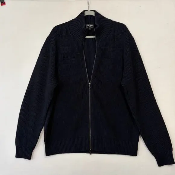 Todd Snyder Full Zip Sweater Men's XL Blue Knit Heavy Merino Wool