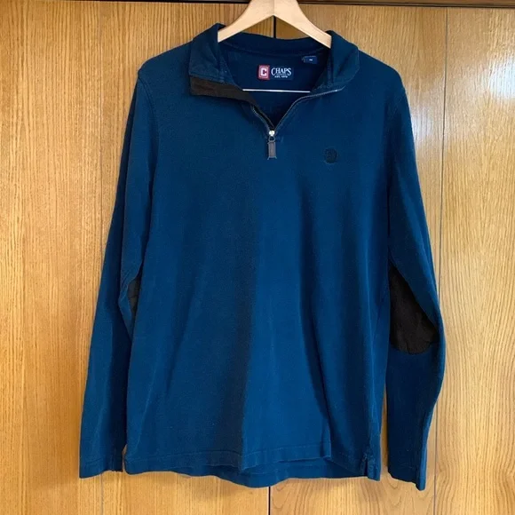 ✨Chaps Blue QuarterZip‎ Sweater Men's Size Medium