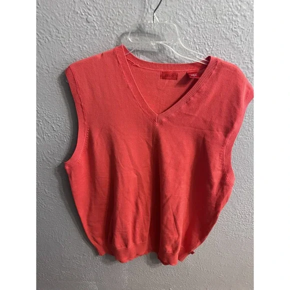 Izod Men Coral Color Size Large‎ Sweater Vest
