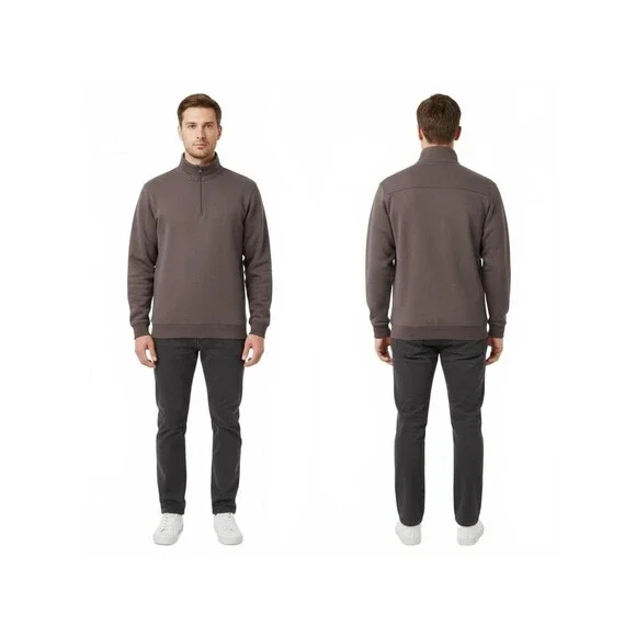 R&R Outdoors Pullover Sweatshirt Quarter Zip Mock Neck