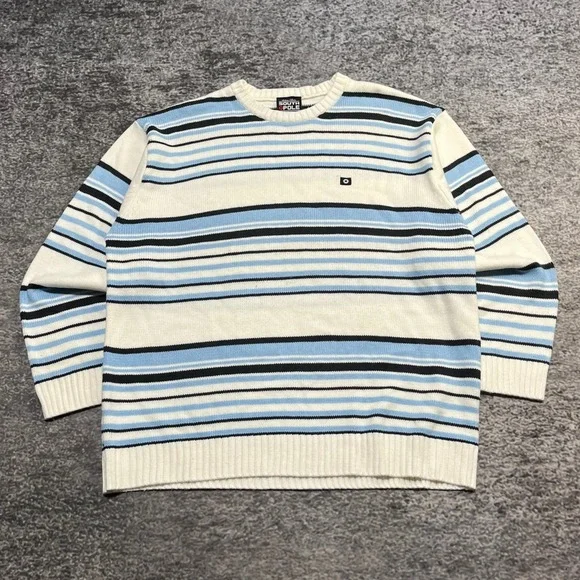 Vintage Southpole Sweater Crewneck Mens XXL White Blue Hip-Hop Y2K 2000s‎