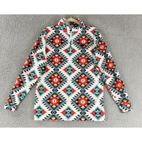 Bad Birdie Quarter Zip Pullover Mens Medium Southwestern Aztec Golf Performance