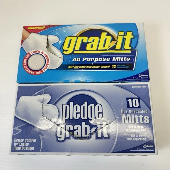 2 Pledge Grab It Disposable Mitts Dry Unscented 19 Ct Hand Dusting New