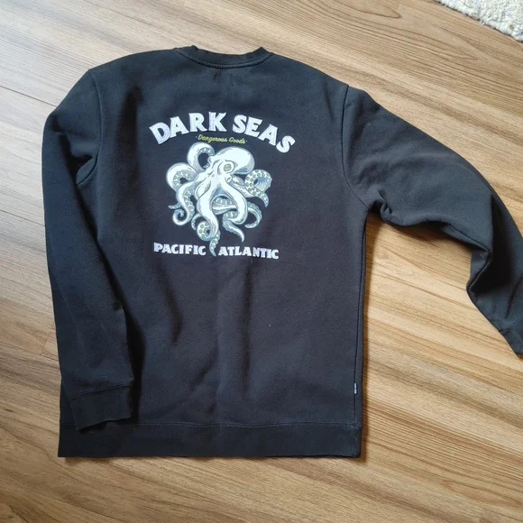 Dark Seas Black Octopus Graphic Sweatshirt