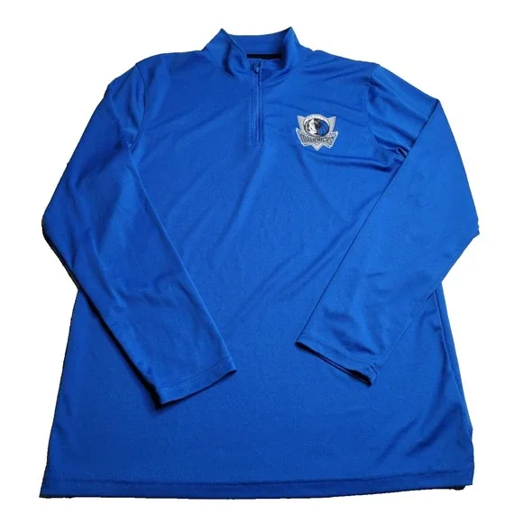 NBA Ultra Game 1/4 Zip Dallas Mavericks Pullover‎ Men's Large Blue Basketball
