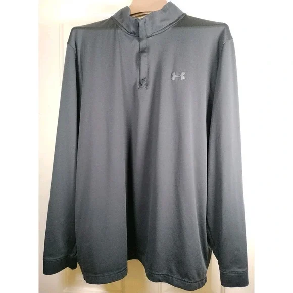 Under Armour Golf Playoff 1/4 Zip Pullover Men's XXL Black Loose Fit Jacket 2XL
