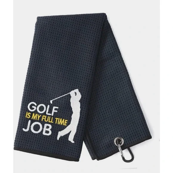 Golf is My Full Time Job Golf Towel, Embroidered Golf Towels for Golf Bags *READ