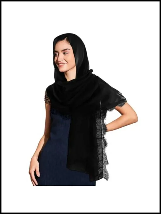 Chiffon Lace Veil Scarf Mantilla Church Prayer Wrap Shawl Rectangle Bridal Head