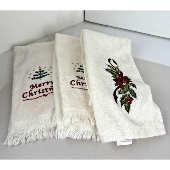 Christmas Towels 3 Hand Towels Merry Christmas Theme Season Bright Brand