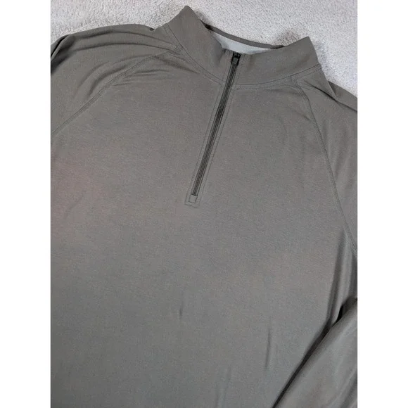 Free Fly Mens Bamboo Quarter Zip Pullover Shirt Gray Green XXL 2XL Raglan Sleeve