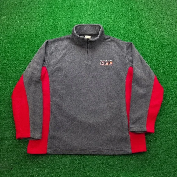 Vintage HBO Inside the NFL Quarter Zip Fleece Pullover Sweater Mens Large