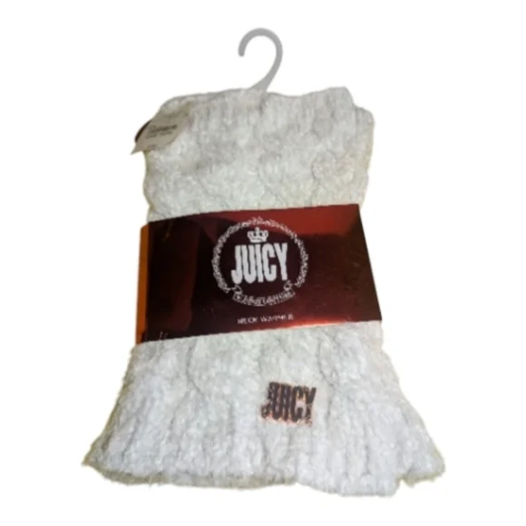 Juicy Couture Neck Warmer One Size White Silver