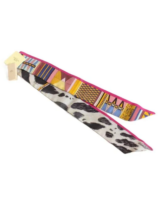 Hermes Twilly Wild and Camouflage Silk 100% Pink Pawn