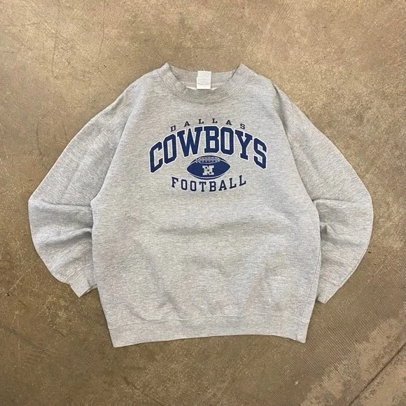 Vintage NFL Dallas Cowboys Football Grey Crewneck Sweatshirt Size Large