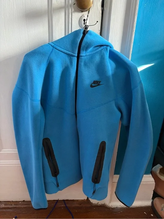 Nike Bright Blue Fleece Hoodie with Black Trim