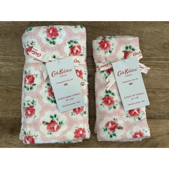 Cath Kidston Provence Rose Hand Tip Bathroom Towels NEW