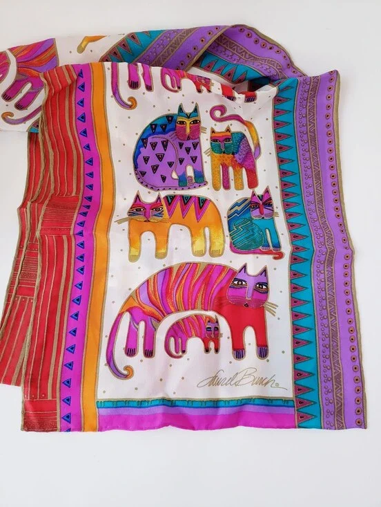 Vintage Laurel Burch Silk Scarf