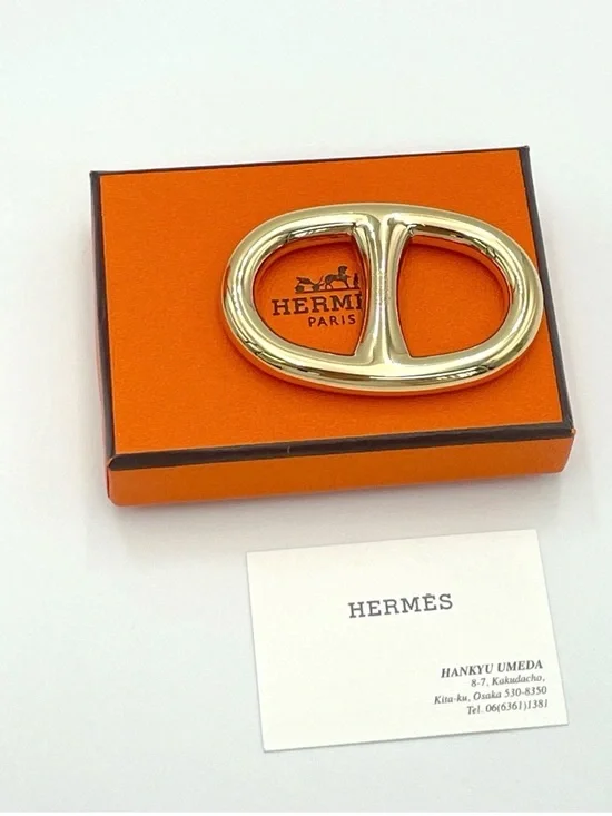 Auth Hermes Chaine d'Ancre Scarf Ring