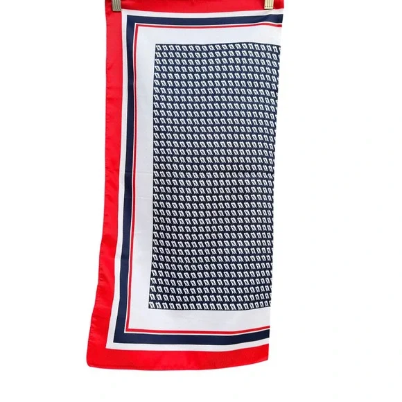 Royal Viking Line Vintage 80s Nautical Scarf Preppy Logo Print Maritime Sailor‎