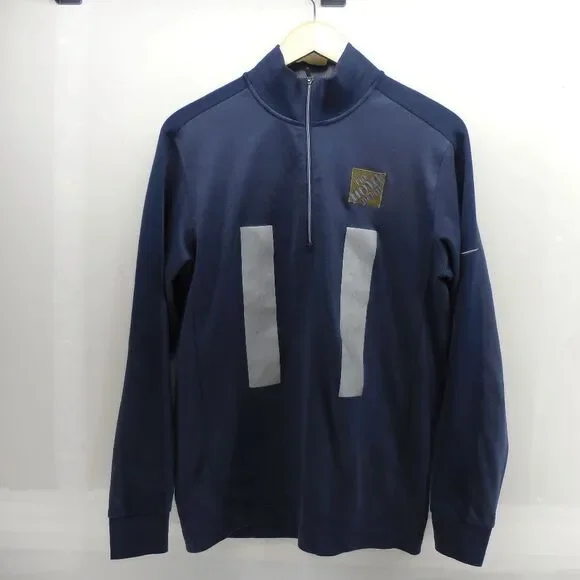 Nike‎ Golf Dri Fit Men's S Navy Blue 1/4 Zip Pullover Home Depot Pro Fleet
